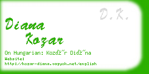 diana kozar business card